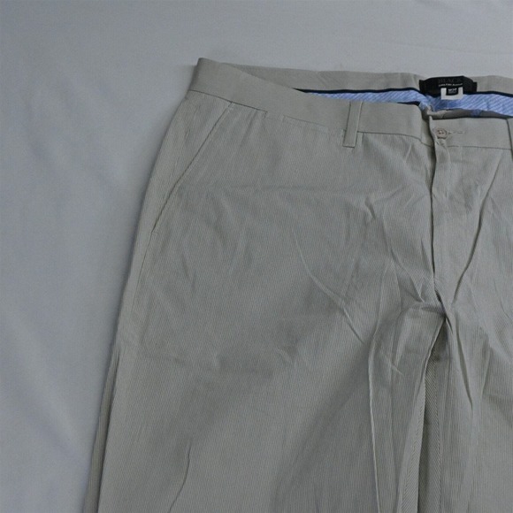 Black Saks Fifth Avenue 38 x 34 Stripe Straight Flat‎ Front Dress Pants - Picture 2 of 5